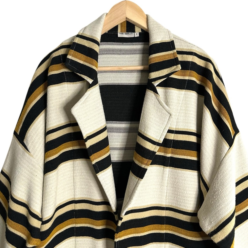 Anthropologie THE ODELLS Striped Cocoon Jacket Coatigan Oversized Size Small - Picture 4 of 15
